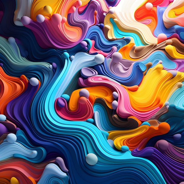 ilustração 3d fundo colorido fluido abstrato