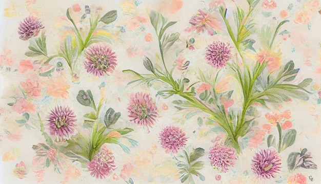 Ilustração 3D Liberty Flower Pattern Design de fundo floral para papéis de parede de moda