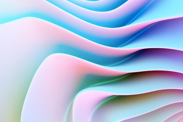 Ilustração 3D listras rosa na forma de ondas de ondas de fundo futurista