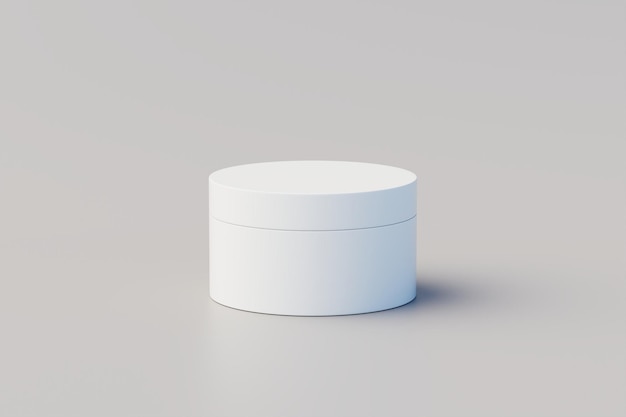Ilustração 3D maquete de frascos múltiplos de cosméticos de plástico branco
