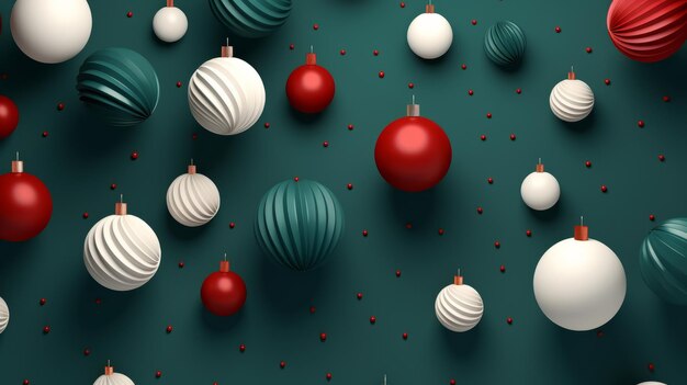 Ilustração 3D minimalista verde do espírito de Natal Decorações de Natal