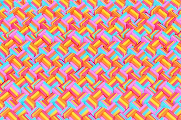 Foto ilustração 3d padrão colorido em estilo ornamental geométrico textura de fundo geométrico abstrato padrão mosaico de piso