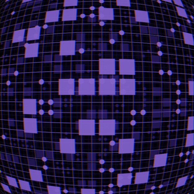 ilustração 3d pixel de falha colorida fundo de luz de néon