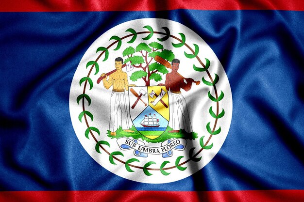 Ilustração 3D que acena a textura da bandeira de Belize