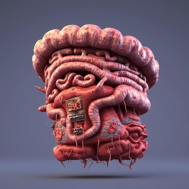 Ilustração 3d realista Intestino Delgado