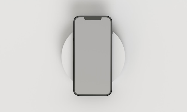 Ilustração 3d renderização de retângulos isométricos simulando um telefone em um espaço 3d com espaço em branco