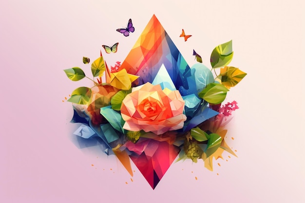 Ilustração 3D renderização Low Poly Art Desenvolvimento Sustentável e Meio AmbientexA