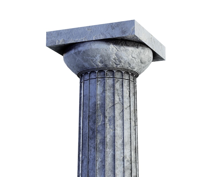 Foto ilustração 3d renderizada de três colunas