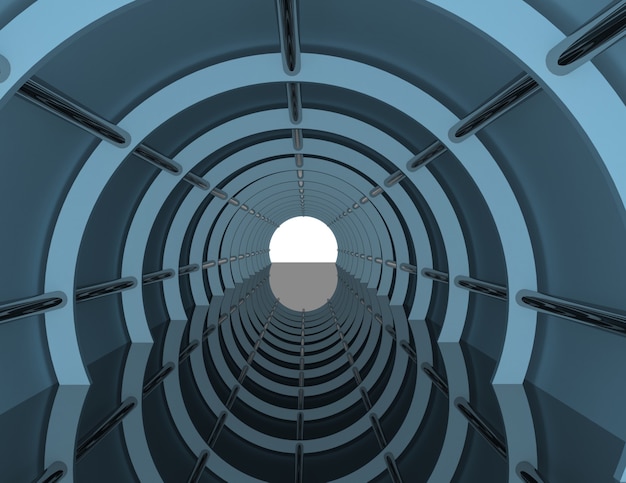 Foto ilustração 3d renderizada do túnel abstrato