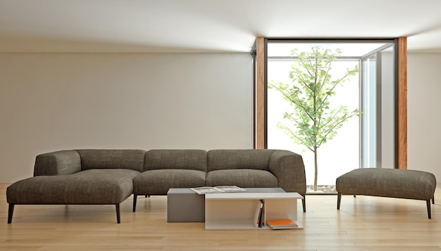 Foto ilustração 3d renderizando grandes interiores brilhantes modernos de luxo computador de maquete de sala de estar digitalmente