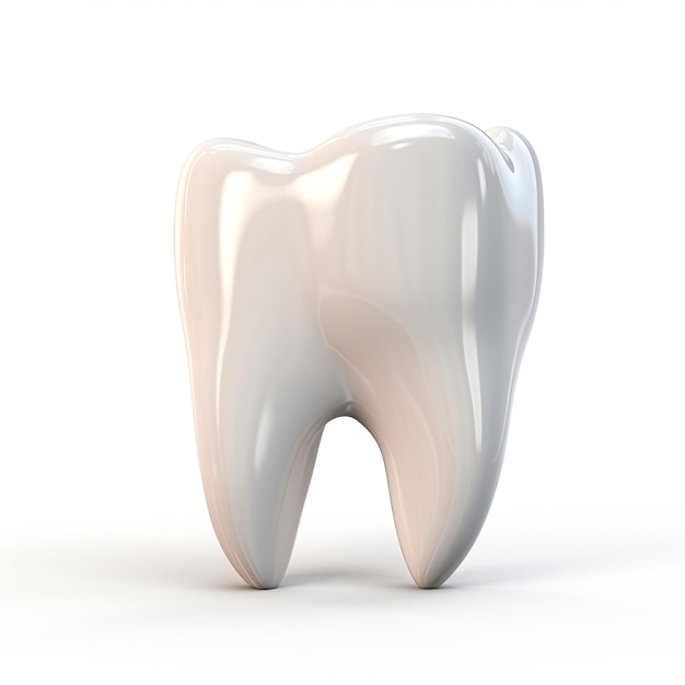 ilustração 3d saudável dos dentes humanos brancos isolada no fundo branco