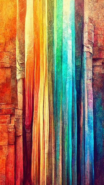 Ilustração 3D texturizada da linha de espectro de cores abstratas multicoloridas do arco-íris