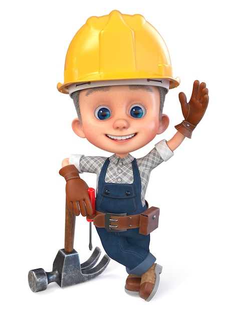 fofa ícone 3d construtor encanador homem ou engenheiro em pé dentro  profissional uniforme, capacete e macacão. reparar serviço, trabalhador ou  construtor trabalhos desenho animado mínimo estilo em transparente png.  generativo ai 26976775