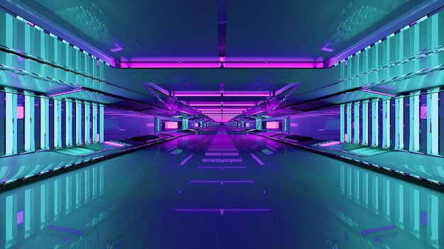 Ilustração 4K UHD 3D de um túnel espaçoso