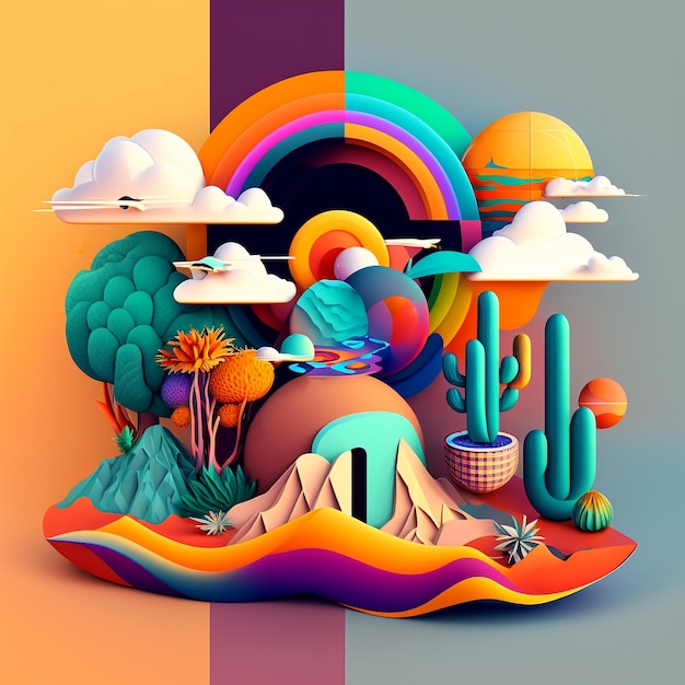 Foto ilustração abstrata 3d brilhante