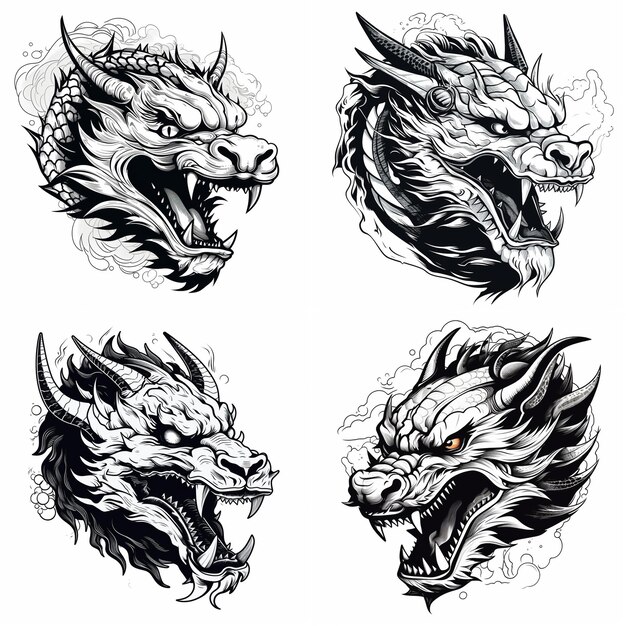 ilustração abstrata ano chinês do dragão