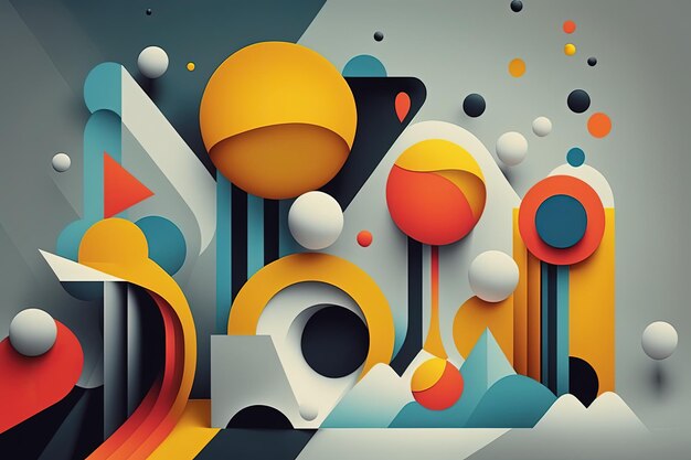 Ilustração abstrata colorida do fundo com formas geométricas Generative AI