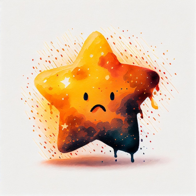 Ilustração abstrata da estrela do emoji com fundo isolado