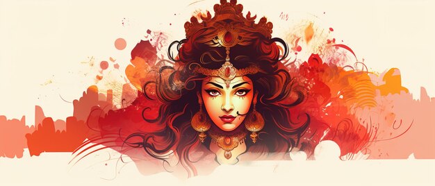 ilustração abstrata de durga puja