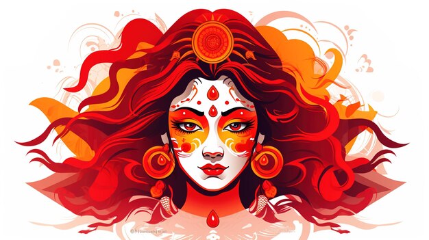 ilustração abstrata de durga puja