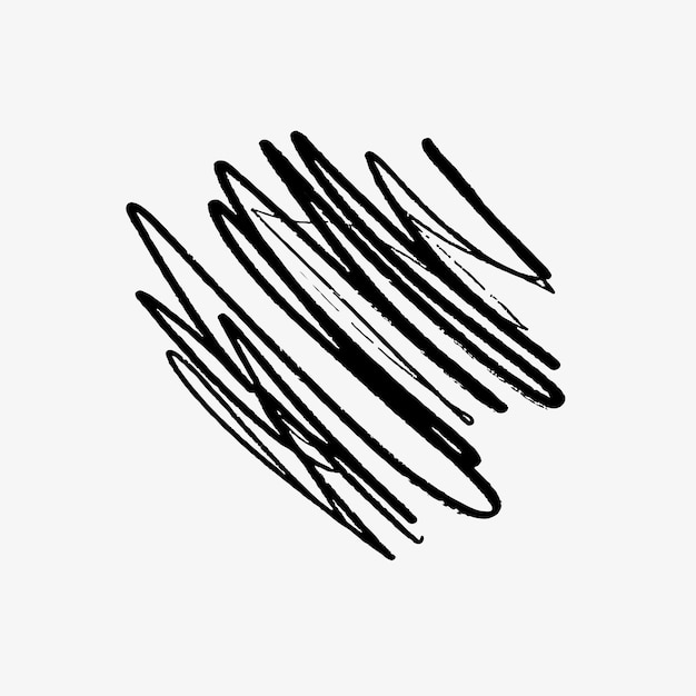 Ilustração abstrata de rabiscos pretos