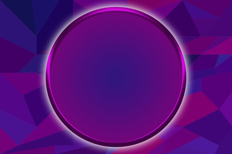 Ilustração abstrata do fundo do logotipo de um círculo com um fundo azul e roxo