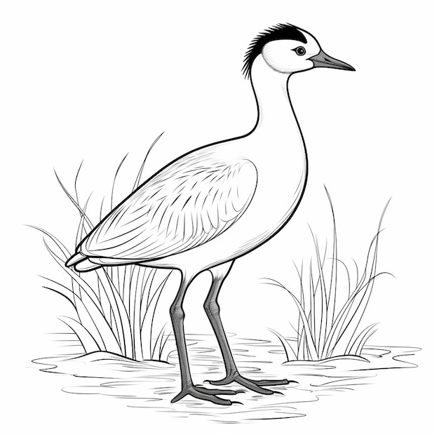 Ilustração africana Jacana anjo fofo livro de coloração fofo kawaii arte de linha