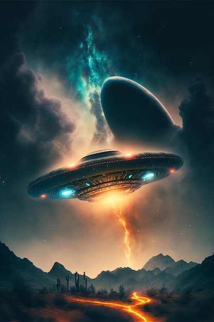 Ilustração alienígena de ufo