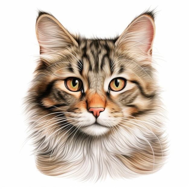 Ilustração altamente detalhada de Tabby Cat Rokica