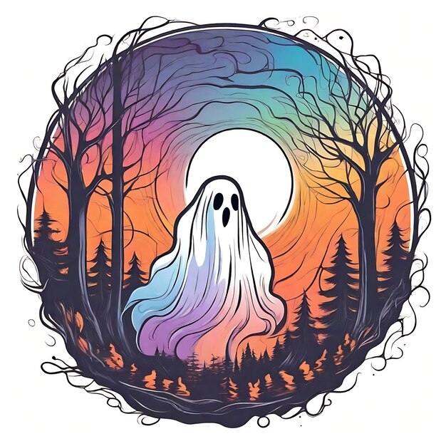 Ilustração assustadora de Halloween castelo de abóboras Generative Ai