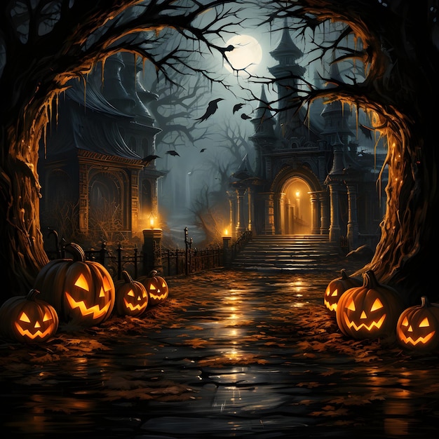 Ilustração assustadora de Halloween