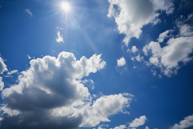 Ilustração azul natural do fundo do céu nublado IA generativa