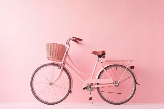 Foto ilustração bicicleta vintage rosa ai generativa