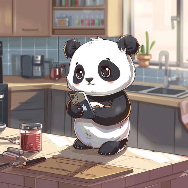 Ilustração bonita de panda