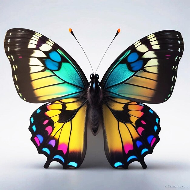 Ilustração bonita e colorida de asas de borboleta