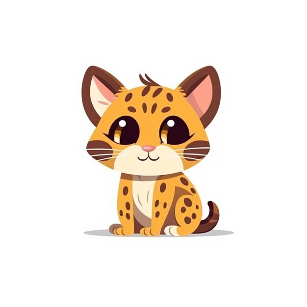 Ilustração bonito dos desenhos animados de um leopardo.