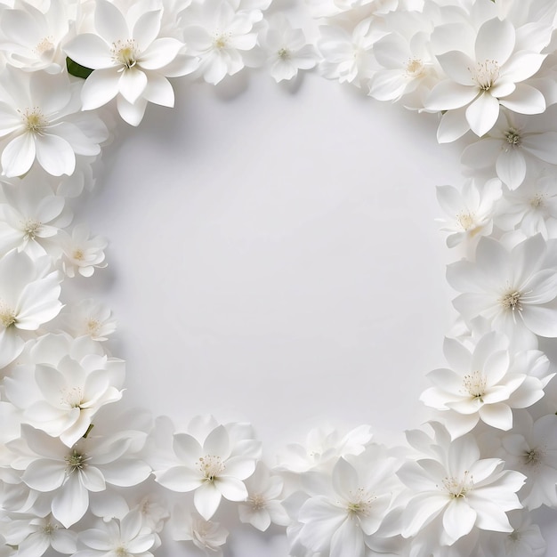 Foto ilustração botânica floral de flor branca em um desenho de cartão de casamento de fundo branco