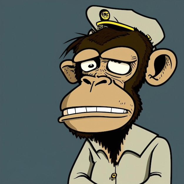 Ilustração cativante de desenho animado de macaco com expressões de tédio