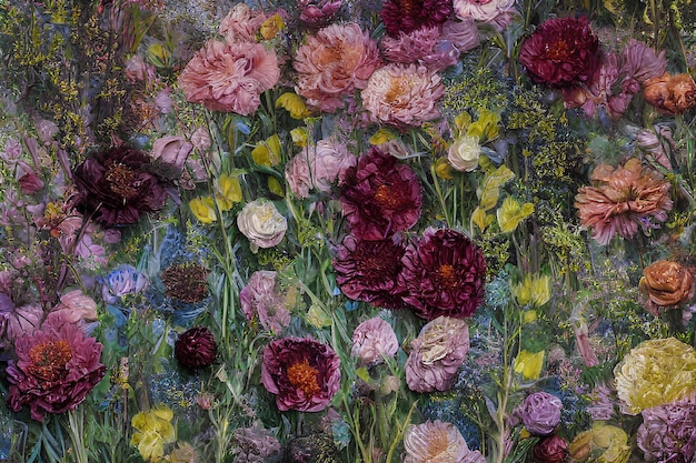 Ilustração colorida com flores