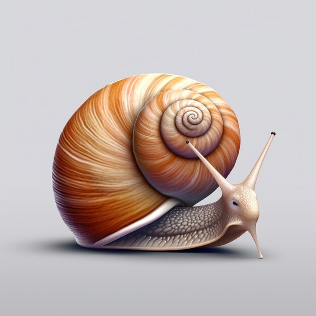 Foto ilustração colorida de caracol fofo