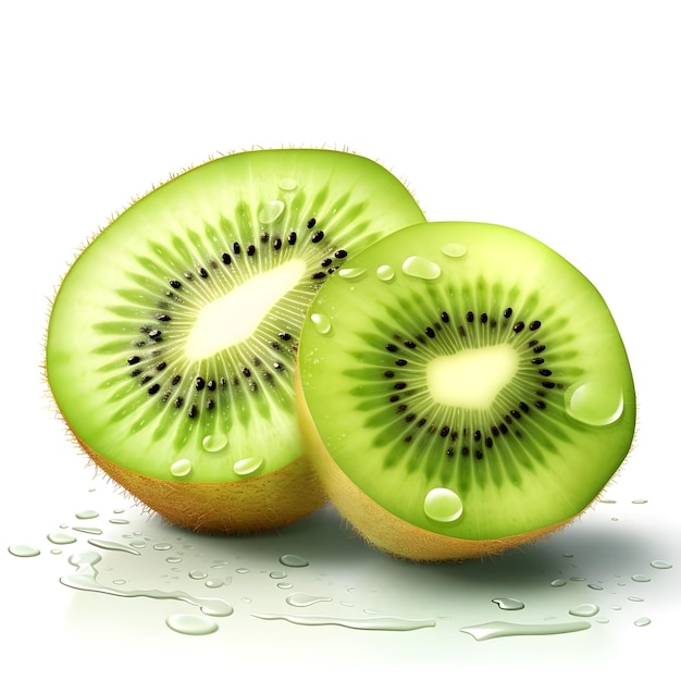 ilustração colorida de fatias de kiwi verdes frescas translúcidas, belo padrão e fundo