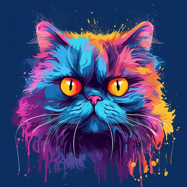 ilustração colorida de gato