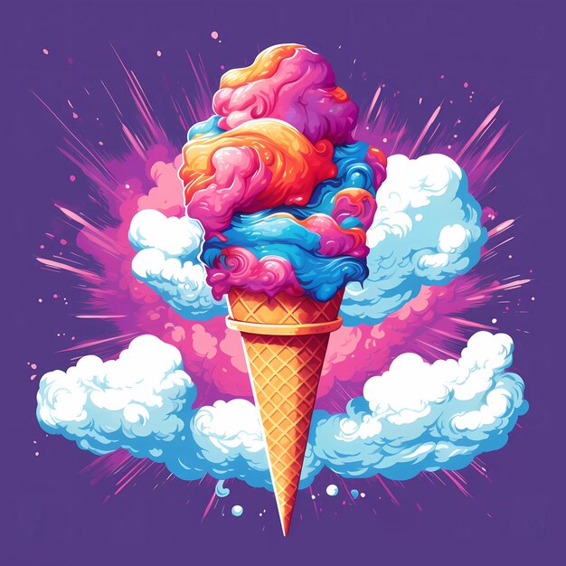 Ilustração colorida de sorvete