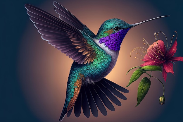 Ilustração colorida do colibri