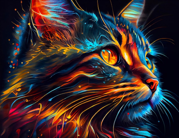 Ilustração colorida do gato