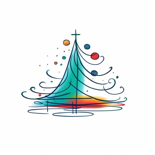 Ilustração colorida e abstrata da árvore de Natal com Faithinspire