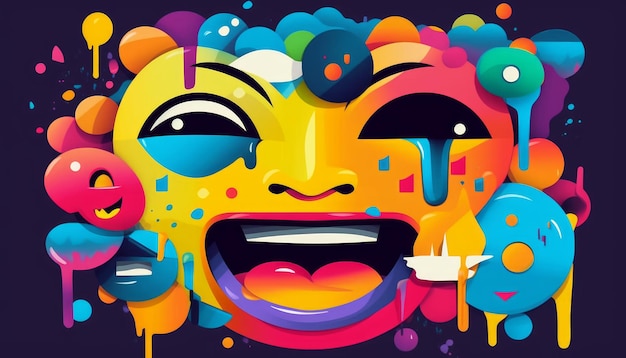 Ilustração colorida simbolizando ícone e emojis generative AI