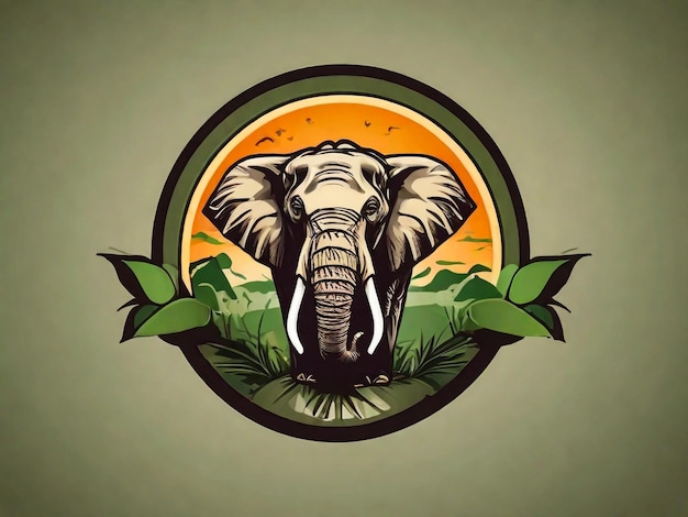 Ilustração colorida vetorial do elefante africano