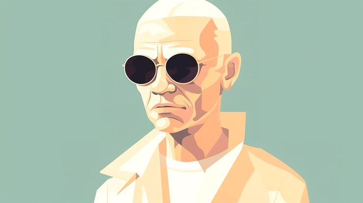 Foto ilustração com ia generativa de um homem albino