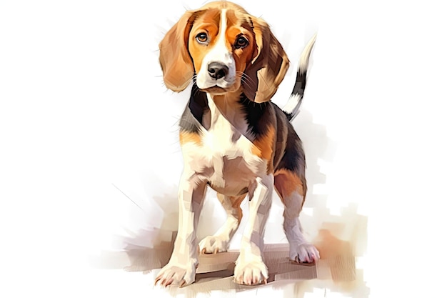 Ilustração criativa de cão Beagle generativa ai